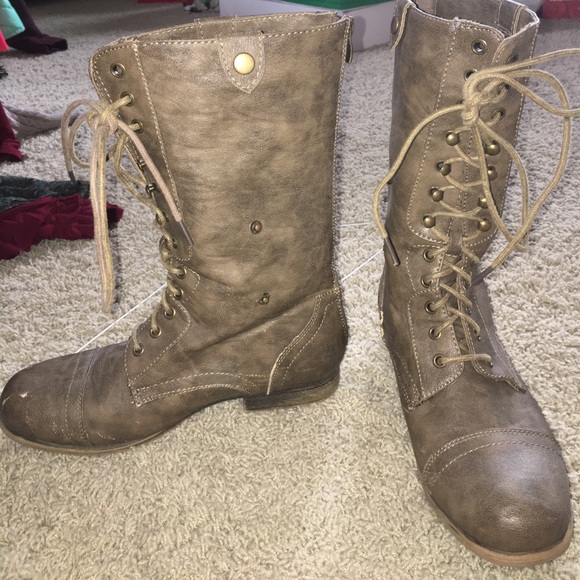Shoes Taupe Combat Boots Poshmark